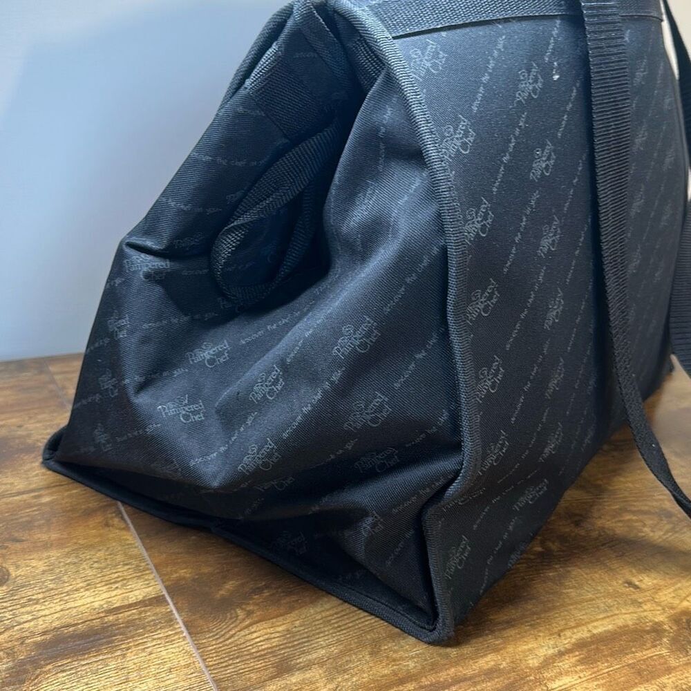 Pampered Chef Tote Traveler Black Consultant Bag Large Compartments Padded - Picture 6 of 14